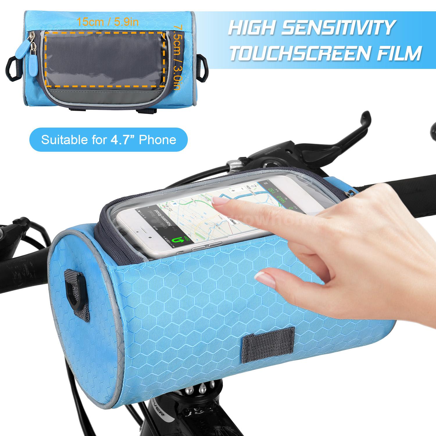 handlebar bag with phone holder